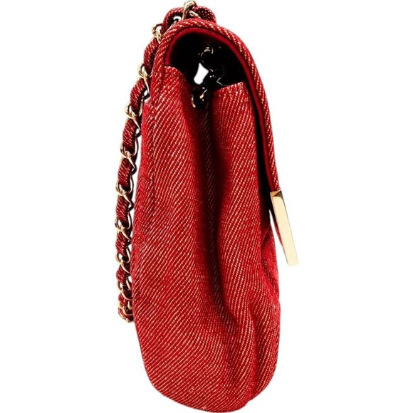 2991018BA (X6) Chanel Shoulder Bag Red Canvas - Picture 2 of 13